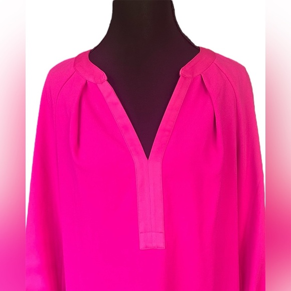Trina Turk Hot Pink 3/4 Sleeve Tunic Dress with Pockets - Picture 7 of 8